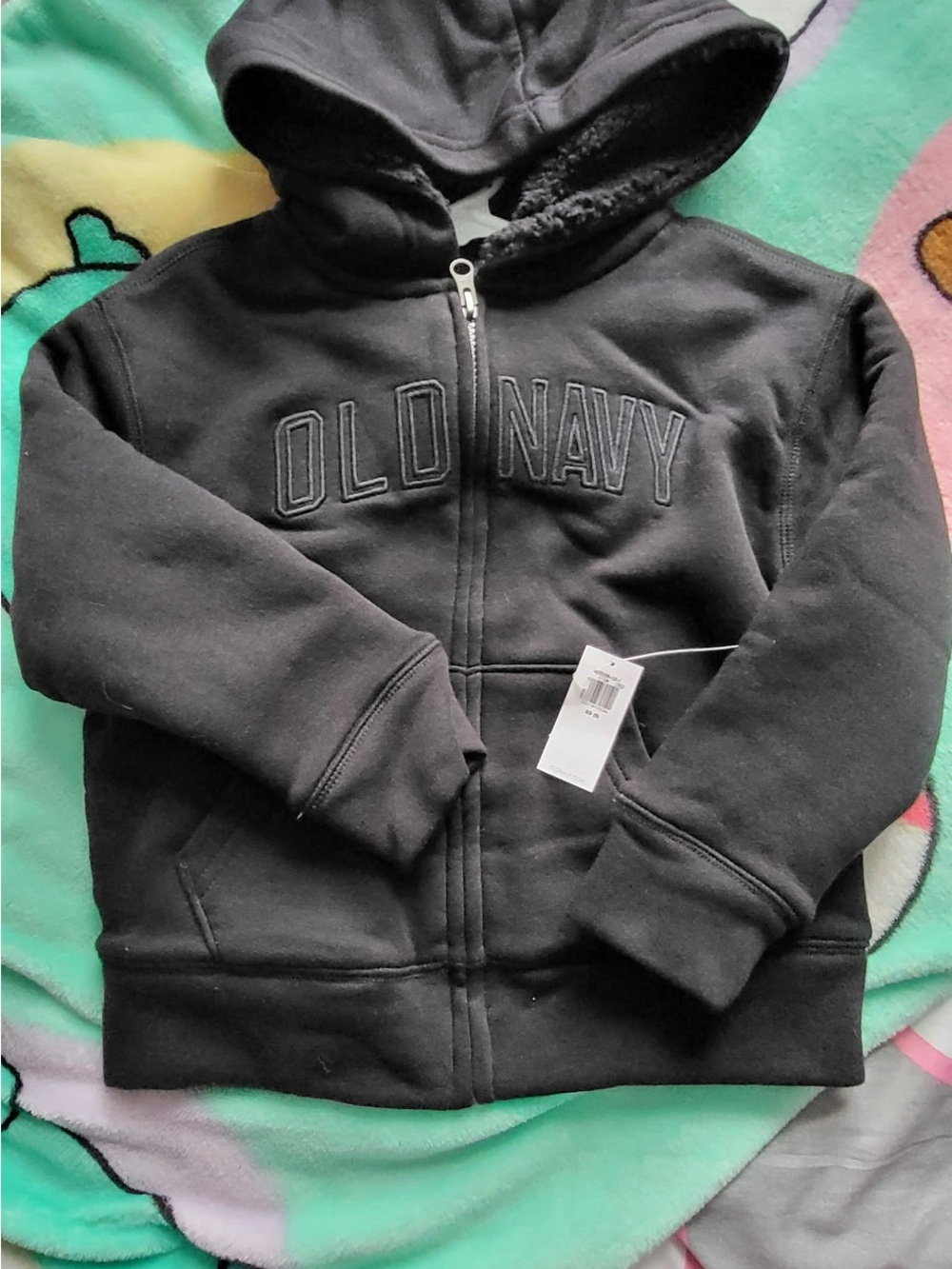 Old Navy Black Kids' Hooded Zip Sweatshirt
